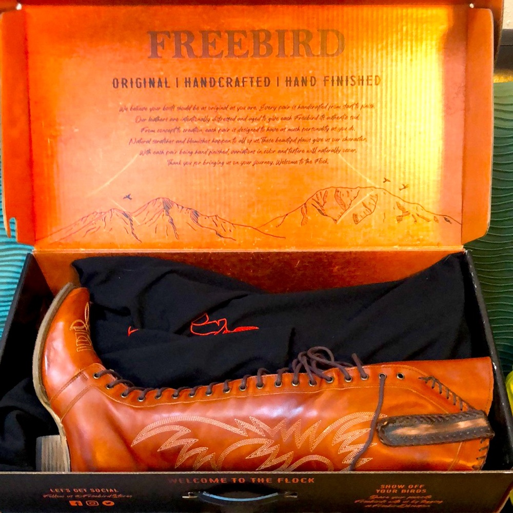Brand new in the box Freebird Wilder Whiskey size 7 women’s boots!